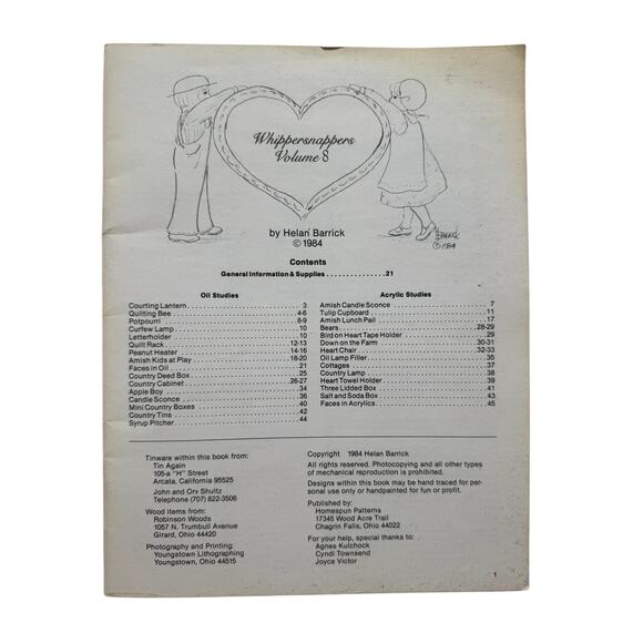 Vintage Whippersnappers Vol 8 Wood Painting Craft Booklet 1984 Helen Barrick - Picture 2 of 7